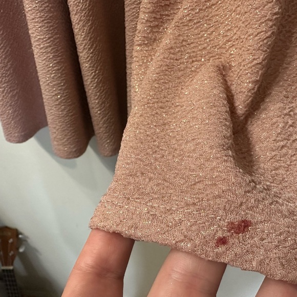 Champagne Pink & Gold Shimmer Skater Dress - Picture 7 of 8